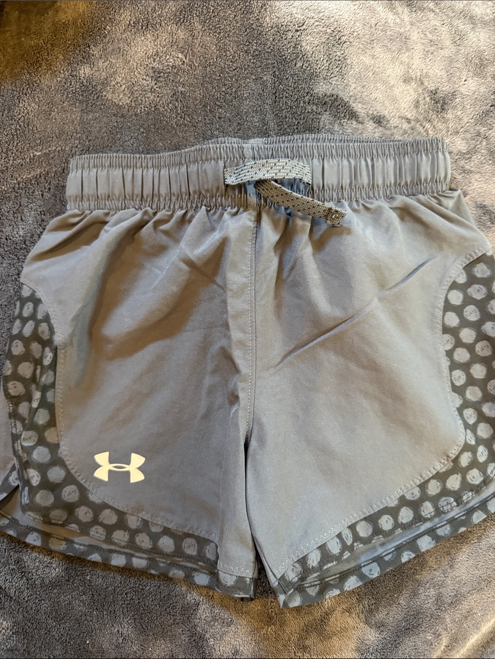 Under Armour Gray Girls' Athletic Shorts with Polka-Trim